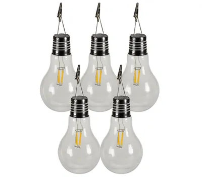 Produktbild von Dehner Solar-Glühbirne 5er Set, 10 x 17 cm, Glas, transparent