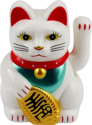 Produktbild von Glückskatze Mini Maneki-Neko klassisch weiß Solar 5cm Winkekatze Lucky cat