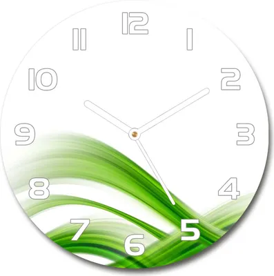Produktbild von Wanduhr aus Glas 30fi Glasbild Glasuhr Gehärtetes Glas - weisse-zeiger - Wave abstraction