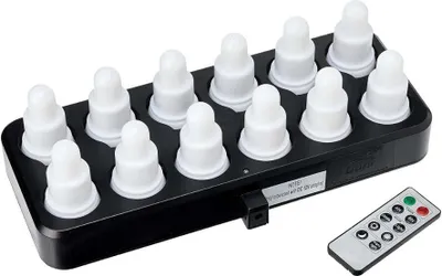 Produktbild von Duni LED-Set Warmweiß & Mehrfarbig Wiederaufladbar 12 Stück 70 x 40 mm 12 Std