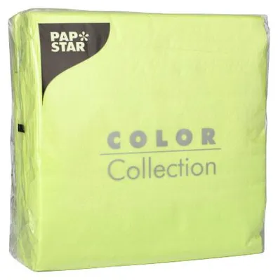 Zdjęcie produktu dla 1200 serwetek Papstar, 1-warstwowe, 1/4 fałdy 33 cm x 33 cm limonkowa zieleń 86334