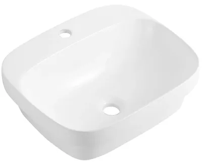 Zdjęcie produktu dla CERANO – Umywalka ceramiczna – do wpuszczenia w blat lub do montażu na blacie – Nera – biała z połyskiem – 50 x 42,5 cm