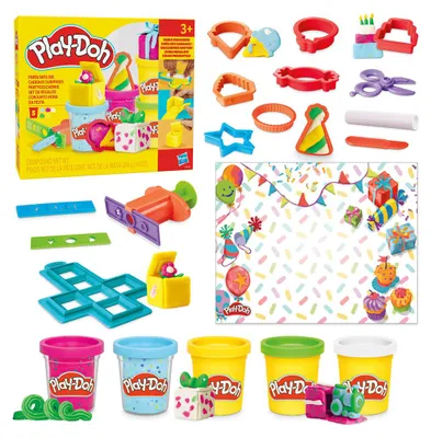 Zdjęcie produktu dla Play Doh PLAY-DOH Syntymäpäiväaiheiset työvälineet, muovailuvahasetti