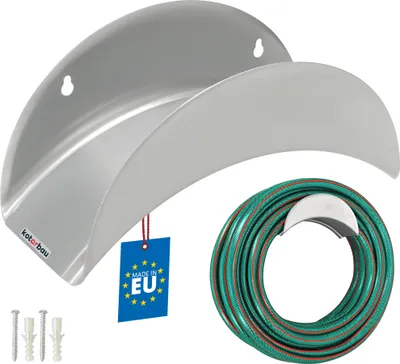 Obrázok produktu pre KOTARBAU® Nástenný držiak hadice 275x113x1mm Praktický kovový nástenný držiak sivý