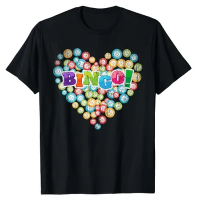 Productafbeelding van Bingo Hart, geluk, spel, loterij, cadeau, kleurrijk bingoshirt