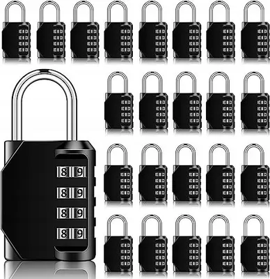 Produktbild von 4-stellige Zahlenschloss Bügelschloss Set 24 Stück