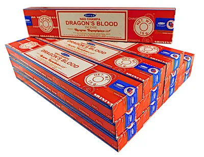 Produktbild von Satya Räucherstäbchen Sparset. 12 Packungen a 15g Ca 180 Sticks Dragon´s Blood