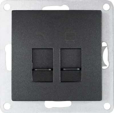Produktbild von RJ45 + RJ11 Dose McPower "Flair" für ISDN, Cat, UP, anthrazit, matt