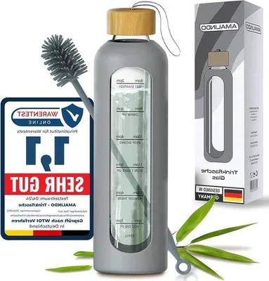 Obrázek produktu pro Skleněná láhev 1 l, nerozbitná, bez BPA, borosilikátová