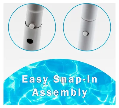 Produktbild von Poolkescher mit Teleskopstange (160 cm) | Feinmaschiges Netz für Zierteich/Whirlpool | 5-teilige verstellbare Stange mit 30×30 cm Fangnetz