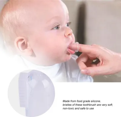 Produktbild von Silikon-Fingerzahnbürste für Babys und Kleinkinder mit Etui, Zungenbürste, Reinigungswerkzeug für die Mundhöhle
