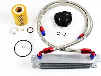 Image de kit de refroidissement d'huile 9 rangées en aluminium avec adaptateur pour filtre à huile pour BMW Série 3 E36 E34 Z3 Z4
