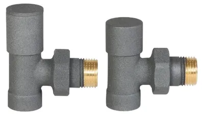 Imagen del producto de CERANO - Kit de conexión para válvulas de radiador - manual - angular - 1/2"/1/2" - gris mate