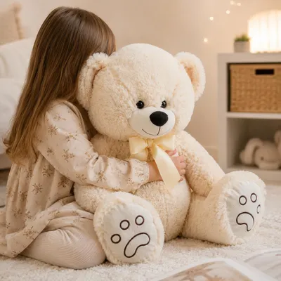 Produktbild von Sweety Toys 5727 Teddybär mit Schleife 70cm Kuscheltier in creme
