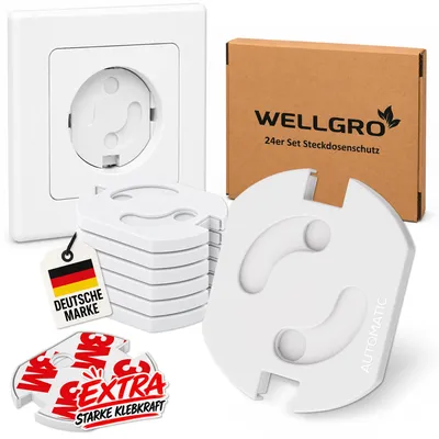Produktbild von WELLGRO 24er Steckdosenschutz Kindersicherung mit Drehmechanik
