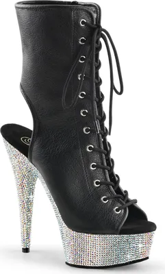 Produktbild von BEJEWELED-1016-6 Damen Booties von Pleaser, Schwarz Silber , EU 42, US 12