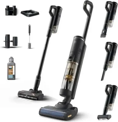 Produktbild von Philips 7000 series Wischsauger, 3-in-1 Stabstaubsauger, Beutellos, Schwarz, Rechteckig, Kunststoff, Trocken&Nass