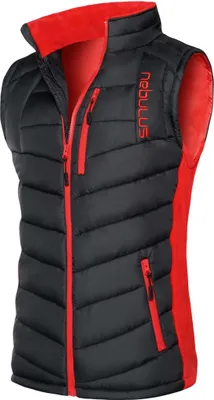 Produktbild von Nebulus Weste REVIVAL Herren, warme Outdoor-Jacke, mit langem Full-Zip Reißverschluss, P4738 - Herren, schwarz-rot, 3XL
