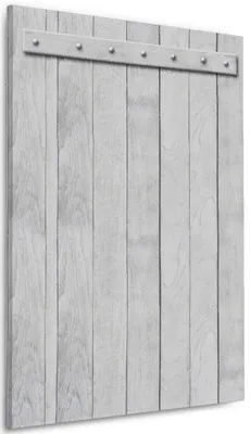 Produktbild von Wallario Premium Leinwandbild Graue Holztür in Größe 60 x 90 cm