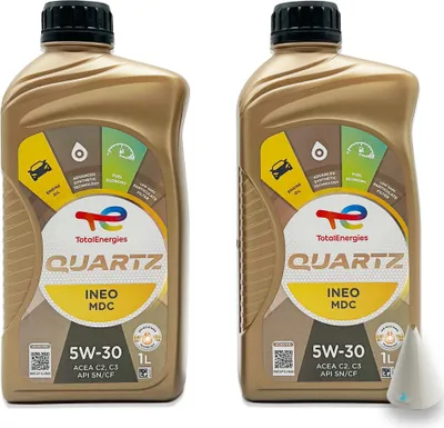 Produktbild von Total Quartz Ineo MDC | 5W-30 | 2 L | MB 229.52 | GM Dexos2 | Opel | Motoröl | mit Trichter