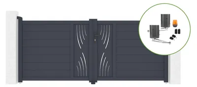 Produktbild von Flügeltor 3m VELETA H.120cm Aluminium + BUNKER B500 Motorisierung