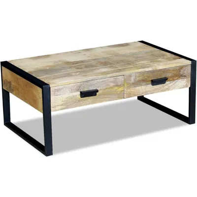 Produktbild von vidaXL Couchtisch mit 2 Schubladen Massivholz Mango 100x60x40 cm