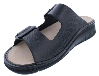 Produktbild von Finn Comfort Pantolette Cayman - Soft 81546-819393, Metallic - Glattleder, Schwarz, Fußbett zum Wechseln 42