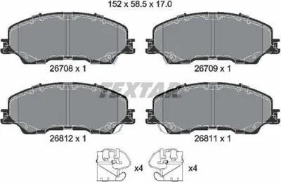 Obrázok produktu pre Sada brzdových doštičiek TEXTAR, predné kotúčové brzdy 2670801