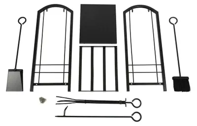 Imagen del producto de Soporte para leña, estantería metálica, accesorios para chimenea