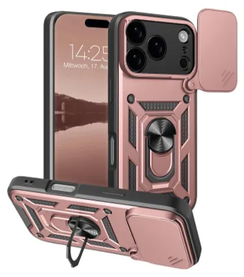 Produktbild von Armor Handyhülle für Apple iPhone 17 Pro Max Kameraschutz Handy Panzer Case Cover Schutzhülle Outdoor Farbe: Rosegold