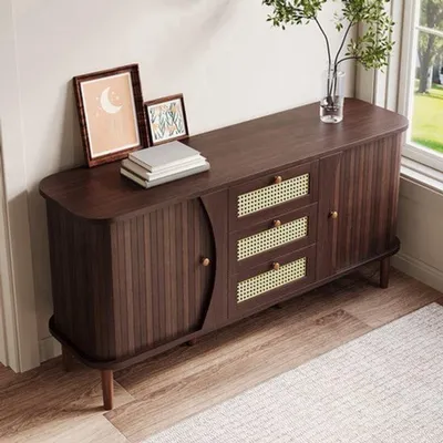 Produktbild von Kommode mit 3 Schubladen und Schiebetüren für Wohnzimmer und Schlafzimmer