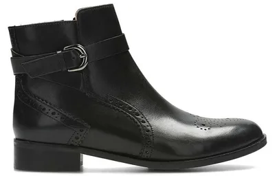 Produktbild von Clarks Women's Netley Olivia Schwarz Leder Stiefel mit Reißverschluss 37