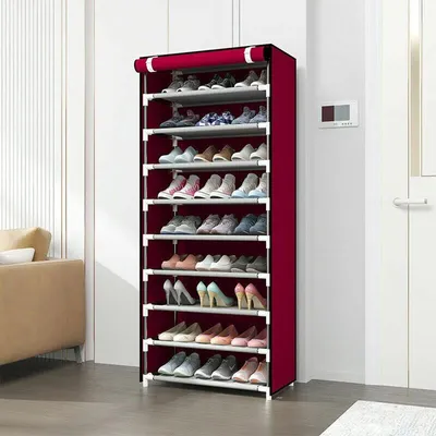 Produktbild von Schuhregal Schuhschrank, 9 Schicht Staubdichtes Stoffregal mit Reißverschluss