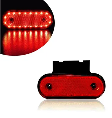 Produktbild von Rote LED-Begrenzungsleuchte mit Halterung, Markierungslicht, 20 LEDs - 12 V