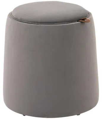 Image de Pouf HOMCOM 2-en-1 avec espace de rangement et couvercle amovible, gris