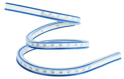 Zdjęcie produktu dla Elastyczna, zakrzywiona linijka, 60 cm, wykonana z PVC, do rysowania i szycia
