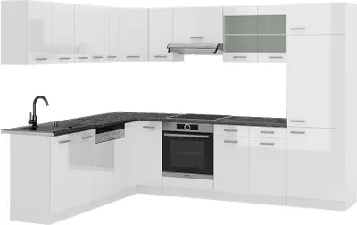 Produktbild von Eckküche Vicco R-Line Weiß Hochglanz/Weiß 287 x 60 cm , AP Anthrazit, Model 42381
