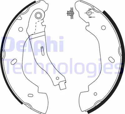 Produktbild von DELPHI Bremsbackensatz Trommelbremse Hinten für FORD Transit Mk6 Kasten (V347, V348, FA) 254mm LS1915