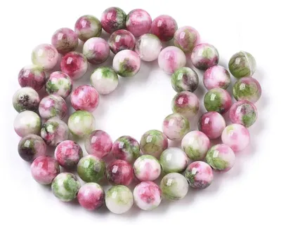 Runde Malaiische Jade Kugeln 8 mm, 48 Stück für DIY Schmuck