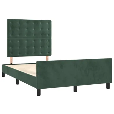 Produktbild von Bettgestell ohne Matratze Dunkelgrün 120x190 cm Samt