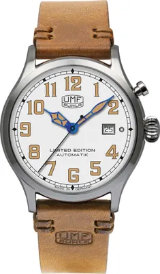 Produktbild von Herrenuhr silberfarben mit Lederarmband – UMF Ruhla Modell: 1256-1