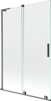 Zdjęcie produktu dla Mexen Velar L parawan nawannowy 2-skrzydłowy rozsuwany 120 x 150 cm, transparent, gun gray szczotkowany - 896-120-003-01-66