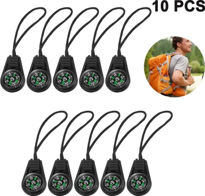 Produktbild von Mini-Überlebenskompass, 10 Stück – Outdoor-Camping-Wander-Taschenkompass, flüssigkeitsgefüllter Mini-Kompass für Armband, Halskette, Schlüsselanhänger