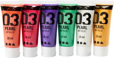 Produktbild von Acrylfarbe metallic, Metallic, Zusätzliche Farben, 6x20 ml/ 1 Pck [HOB-32205]
