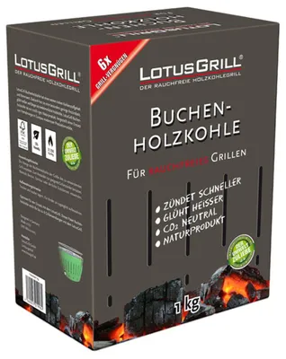 Produktbild von LotusGrill Lotus Grill - Tüte mit Holzkohle, 1 kg