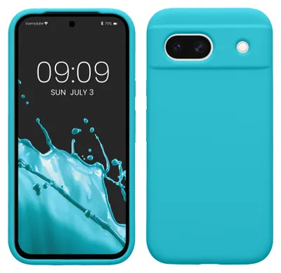 Produktbild von kwmobile Handyhülle für Google Pixel 8a Hülle, für Pixel 8a Case - Hülle Silikon - kabelloses Laden - Cool Glacier