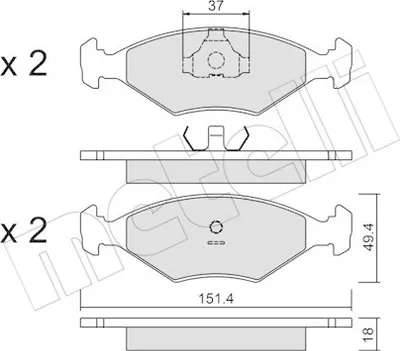 Produktbild von METELLI Bremsbeläge Satz Vorne Bremsklötze für FIAT FIORINO Kasten (146) 22-0057-2