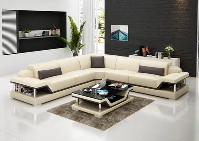 Obrázek produktu pro Kožená rozkládací pohovka obývací prostor rohová sedací souprava rohová designová moderní pohovka G8004B