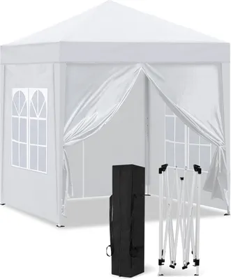 Produktbild von CLIPOP 3 x 3 m Pop-Up-Pavillon für den Außenbereich, wasserdicht, mit 4 Seitenteilen und Tragetasche, Weiß