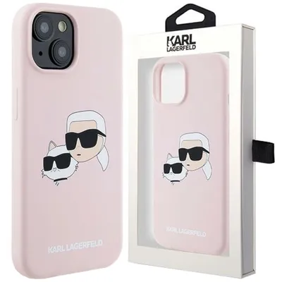 Produktbild von Karl Lagerfeld KLHMP15SSKCHPPLP iPhone 15 / 14 / 13 6.1" pink hardcase Silicone Karl & Choupette MagSafe Schutzhülle